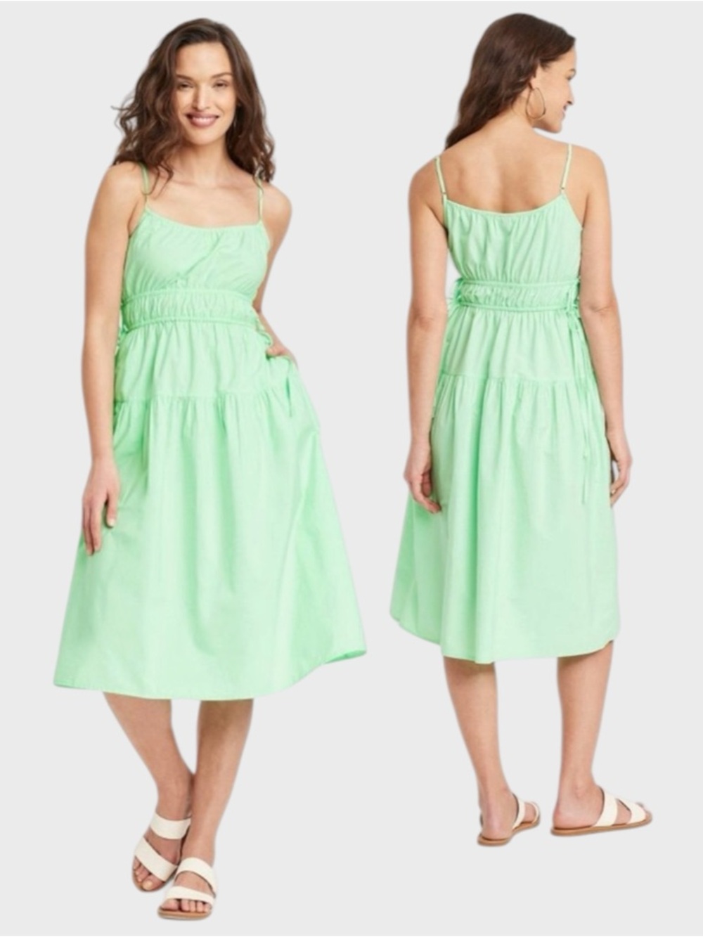 Universal Thread Women’s Light Green Spaghetti-Strap Midi Dress S NWT